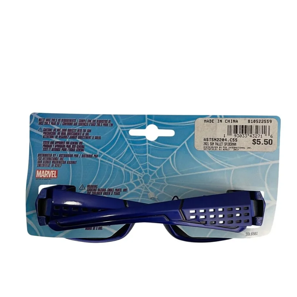 Marvel Spider-Man Sunglasses Blue Kid's Ages 3+ NIB UVA Protection